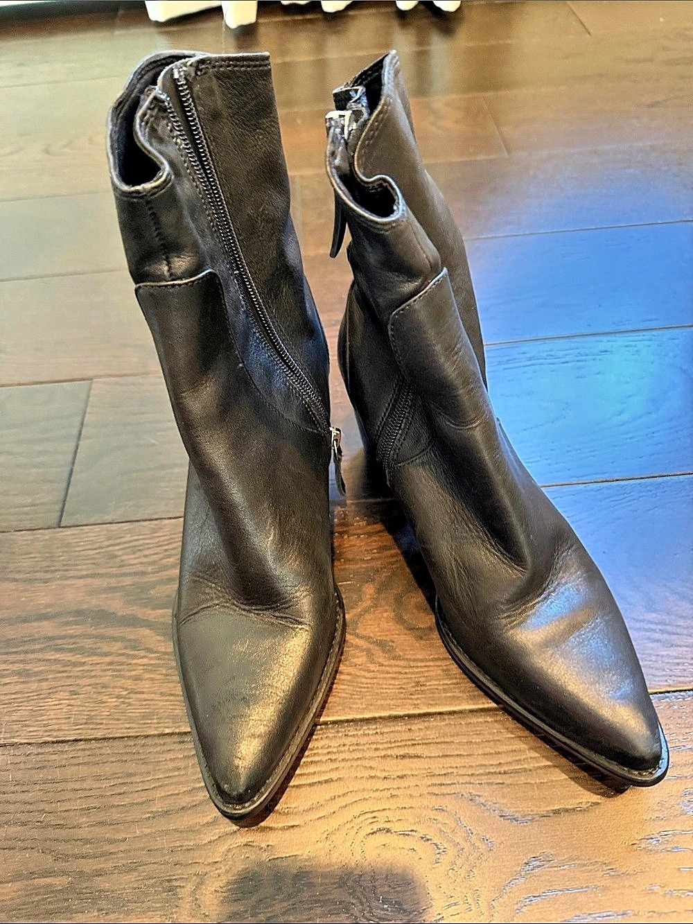 Zara Pointed Toe Heeled Boots Black EU 38